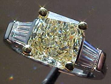 yellow diamond with double baguettes