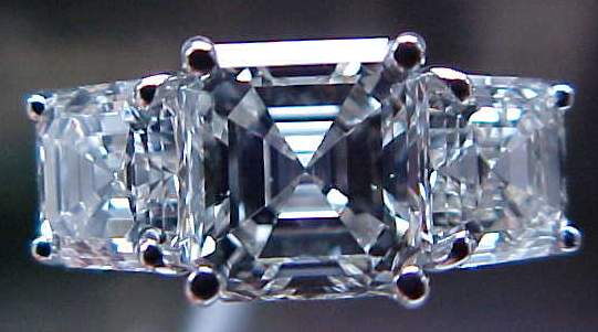 three stone asscher ring