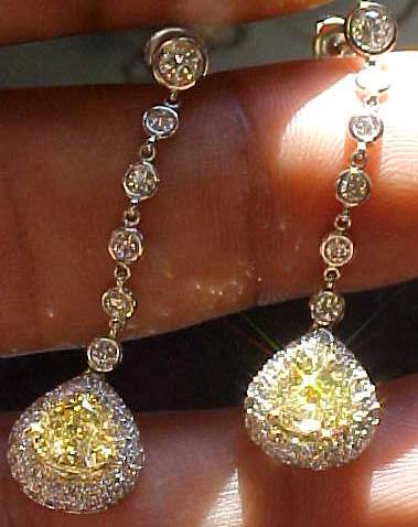 yellow diamond earrings