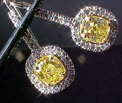 Yellow Diamond Earrings