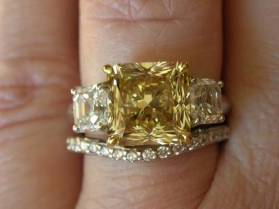 Canary diamond rings wedding