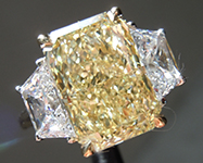 4.28ct Yellow VVS1 Radiant Cut Lab Grown Diamond Ring R11106