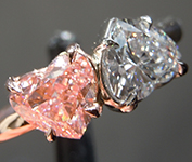 1.70ct Pink and Colorless Heart Shape Lab Grown Diamond Ring R11109