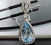 SOLD...6.30ct Blue Pear Shape Paraiba Tourmaline Necklace R8585